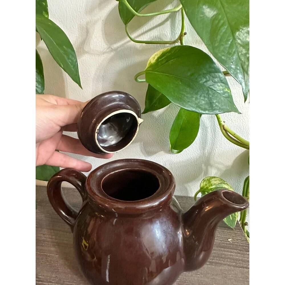 Vintage Brown Ceramic Teapot